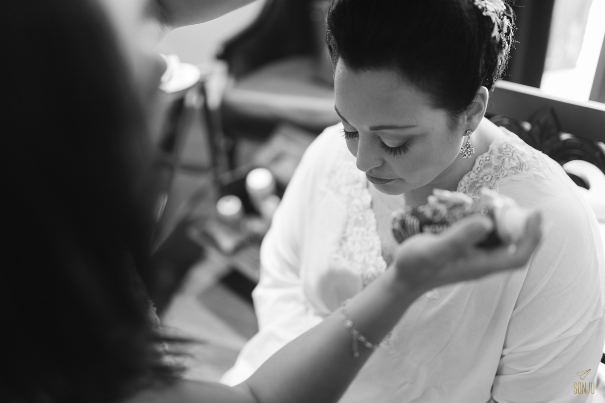 Bride gets ready on wedding day