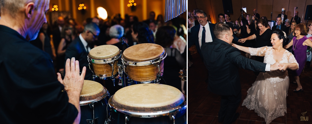 Bride dances on the dance floor at the Delray Beach Marriott