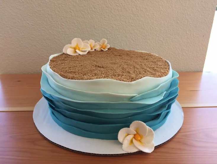 A22. Beach Cake with Fondant Ruffles and Flowers ($35 Deco).jpg