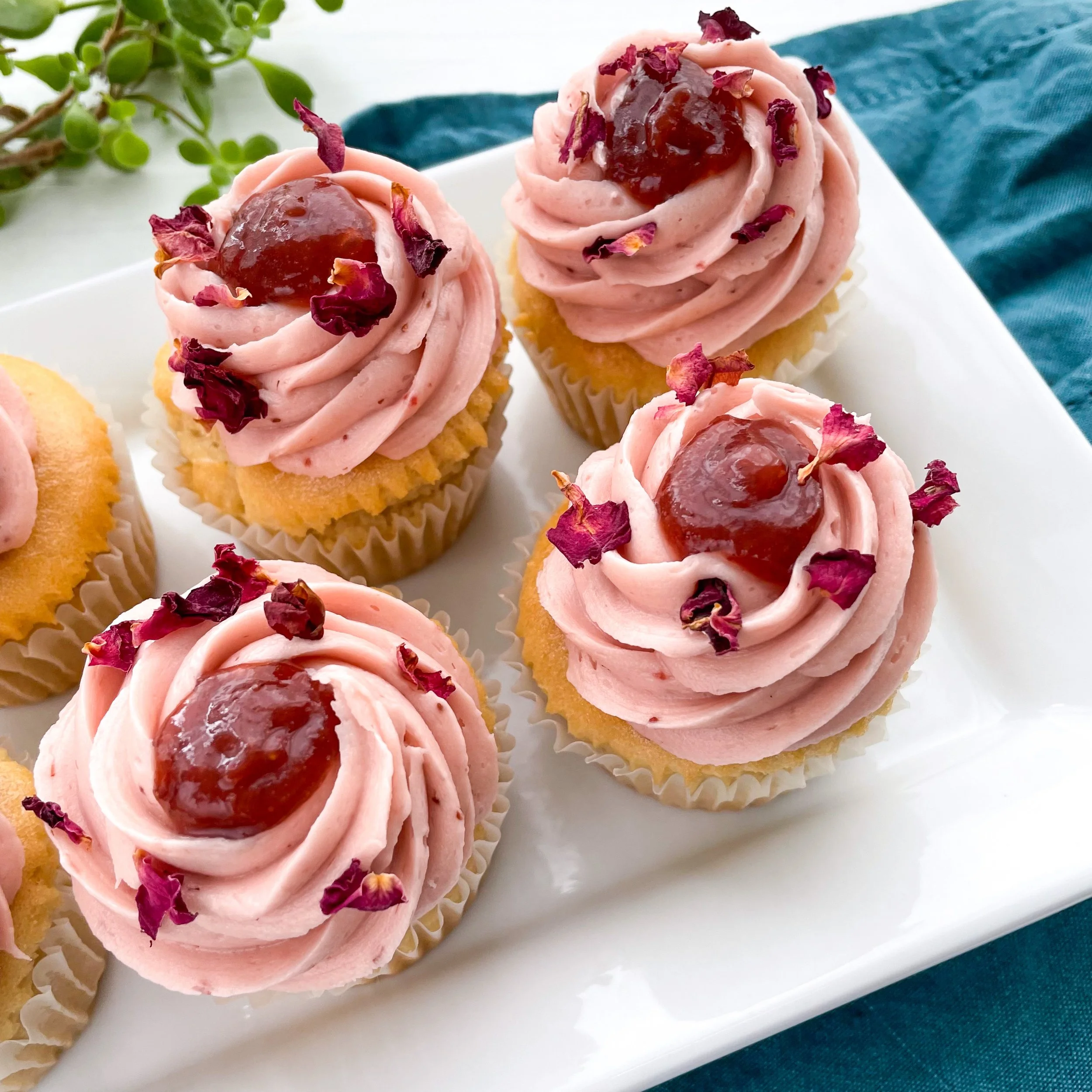 Vegan Strawberry Rose Cupcake - 6.JPG