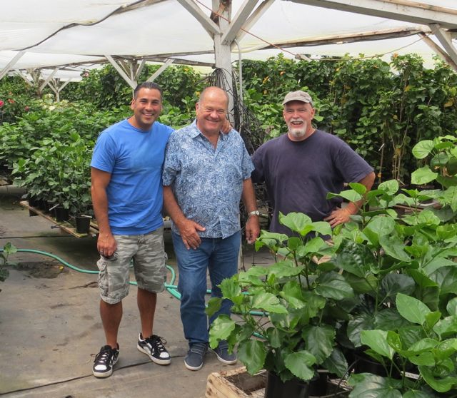 Darren with world famous hybridizers Richard Johnson of Tahiti and Charles Black of Hidden Valley Hibiscus