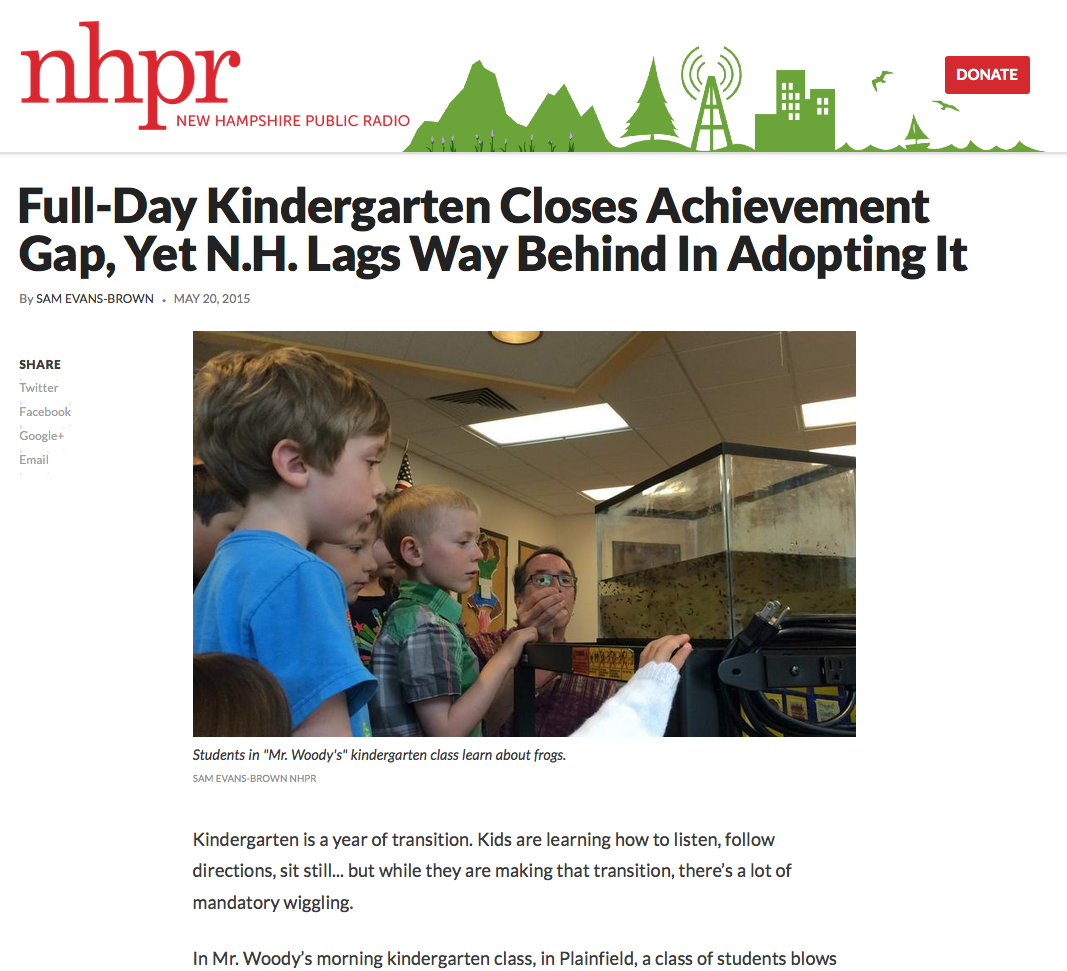New Hampshire Public Radio localizes full-day kindergarten research .
