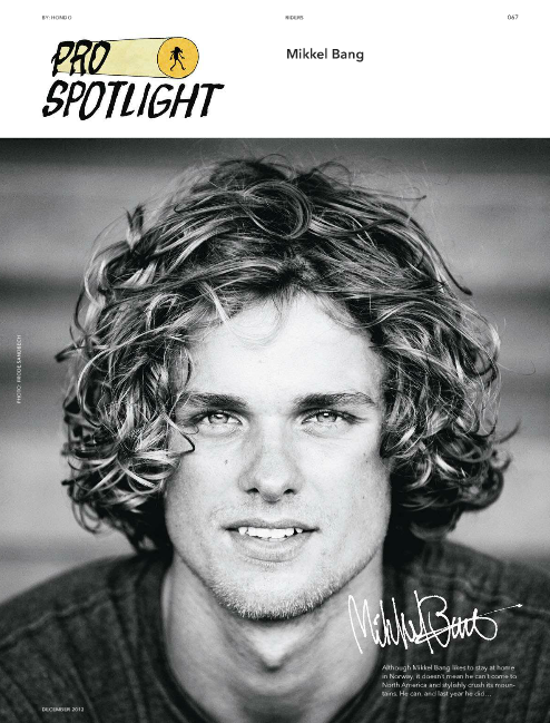 Mikkel Bang Pro Spotlight- TransWorld SNOWboarding December 2012