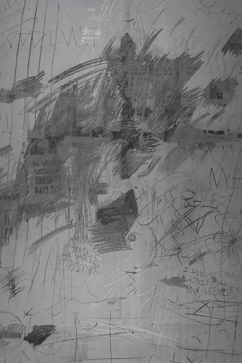   Brooklyn Navy Yard Strike    Scratch Off Ink on Unique Screenprint  36" x 24" 