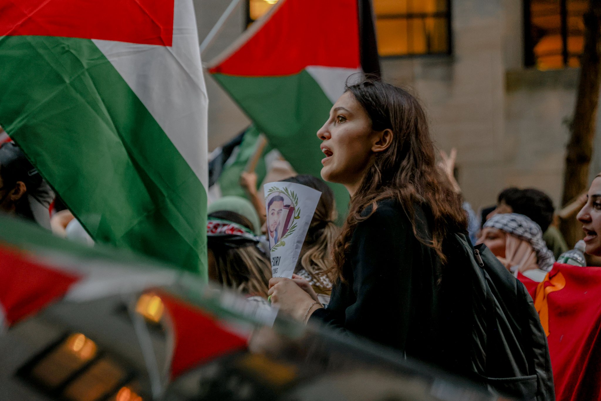 Demonstrators walk through the streets of New York City during a march in Solidarity With Palestine Action.  Personal work  