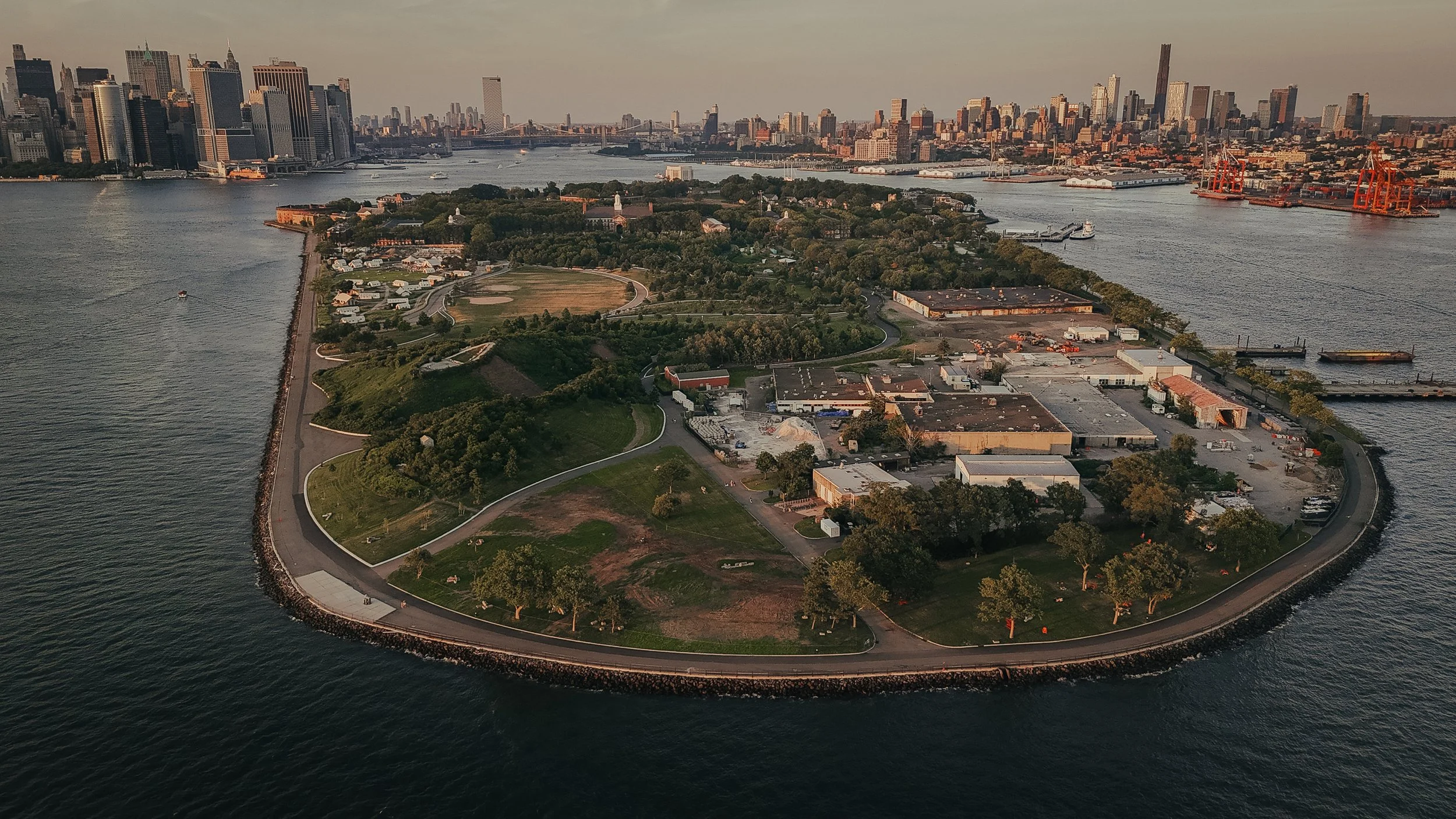 aerial image of governor's island in new york