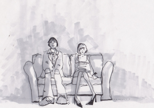 I drew this for my friends who produced a play. I have to get the name, I think it was something like "Hell and Other People". It surrounded the anxiety in anticipation of a dinner party. Absolutely hilarious and painfully relateable.