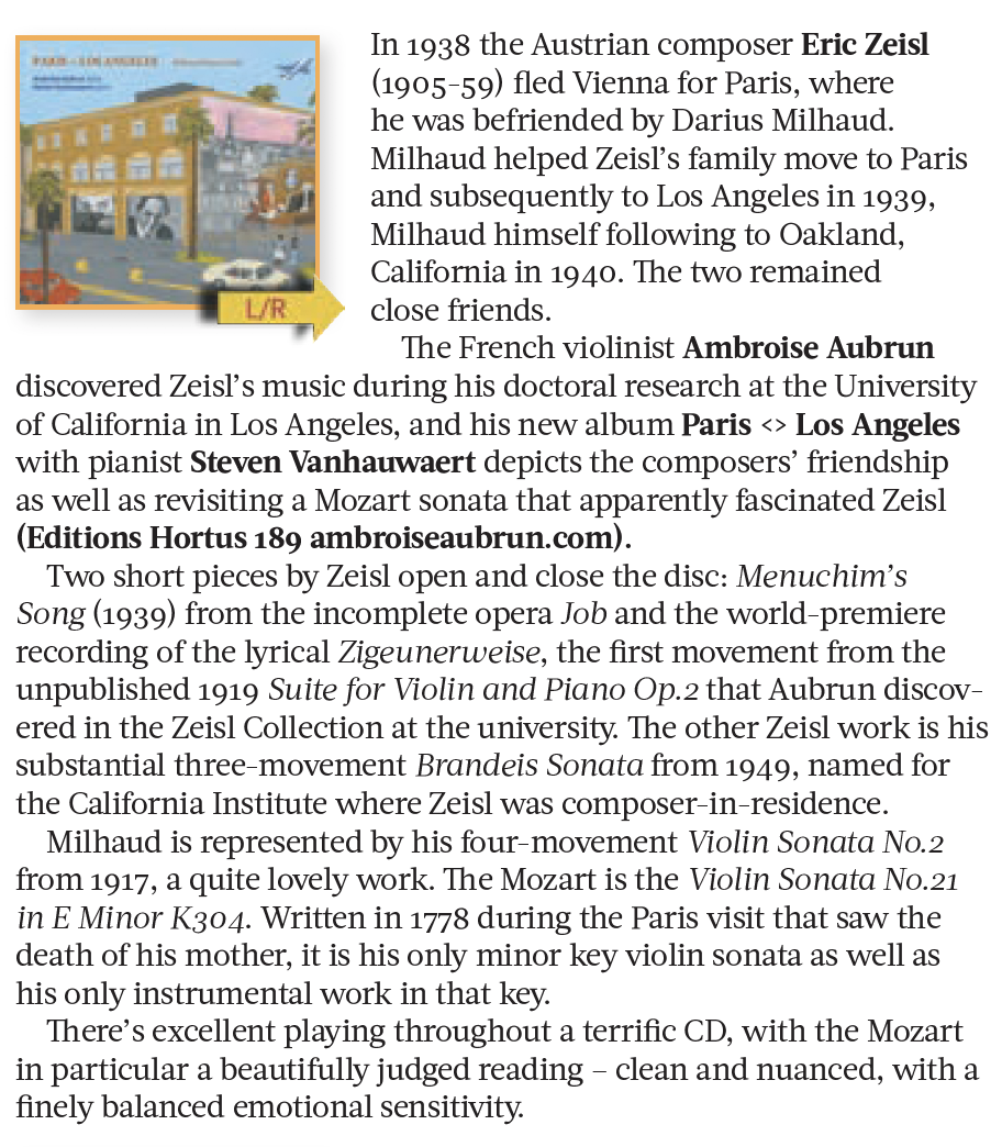 New review of Paris <> Los Angeles album on The Whole Note (Canada)