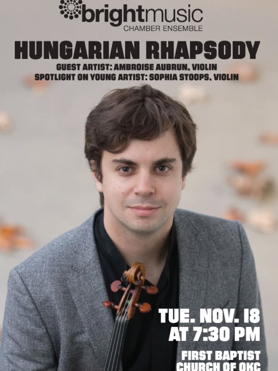 Looking forward to playing Kod&aacute;ly Duo, Ravel Tzigane and Beethoven Op. 70 No. 2 next Tuesday in Oklahoma City, with the great @amyilincheng and @jonathan.c.ruck