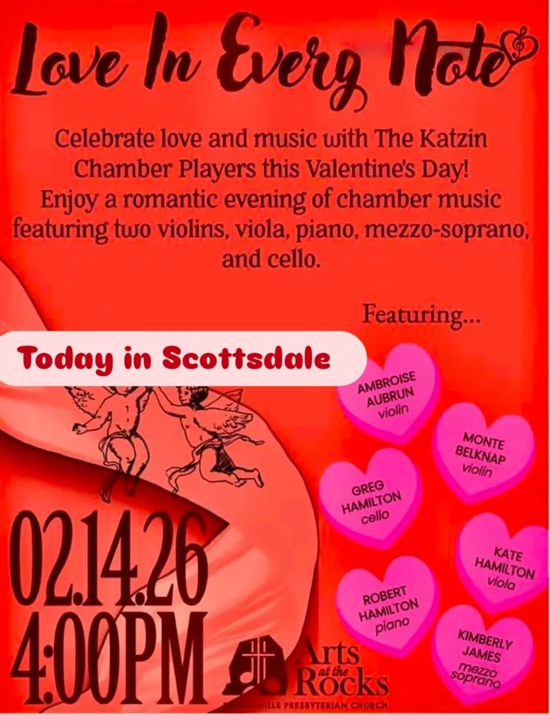 Today in Scottsdale! Bach, Dvorak, Chausson and more with @montebelknap, Kate Hamilton, Gregory Hamilton, Robert Hamilton, @kgjamesmezzo