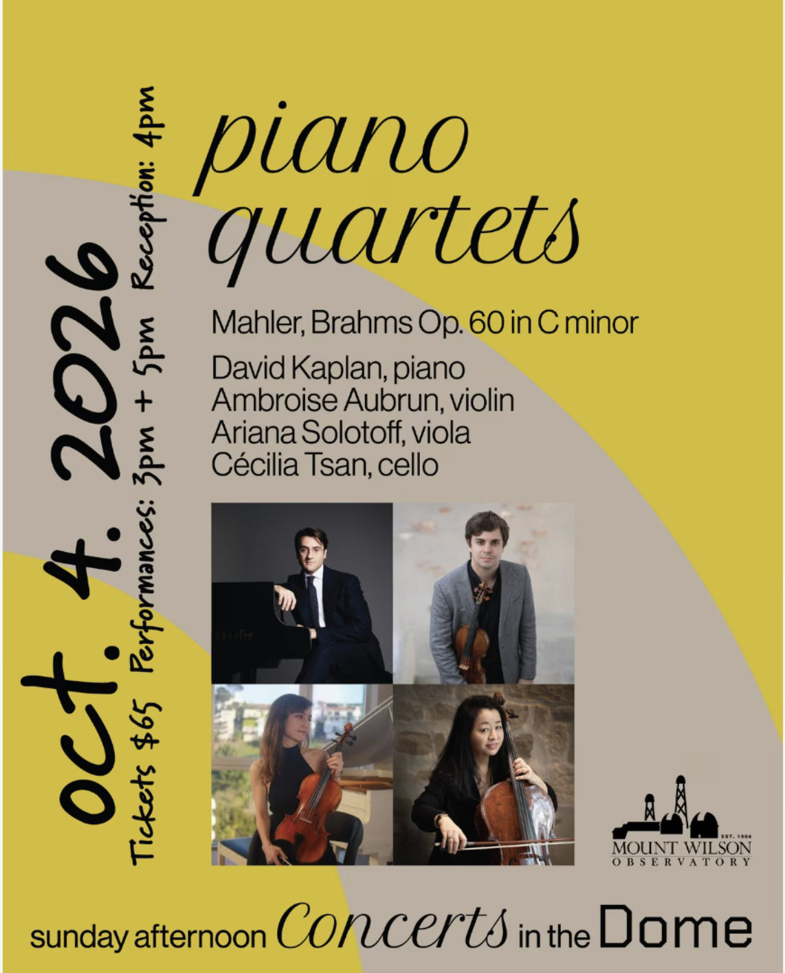 Piano Quartets, Brahms, Mahler Concert 1
