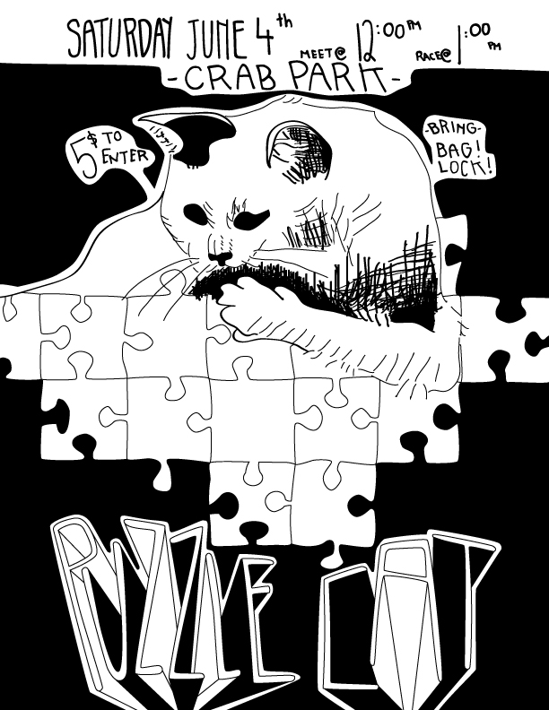 I made this poster in between times. Erin and Tree are putting on a sweet fun alleycat.