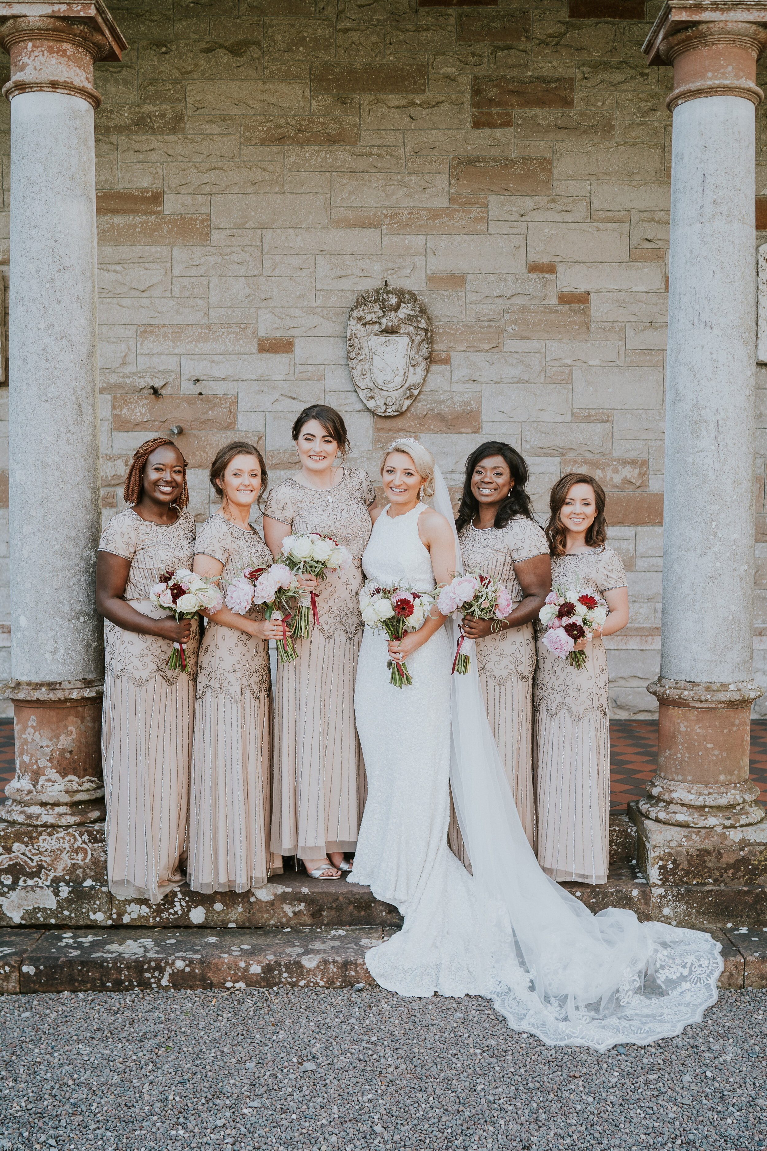 bride and bridesmaid pictures castle leslie monaghan ireland