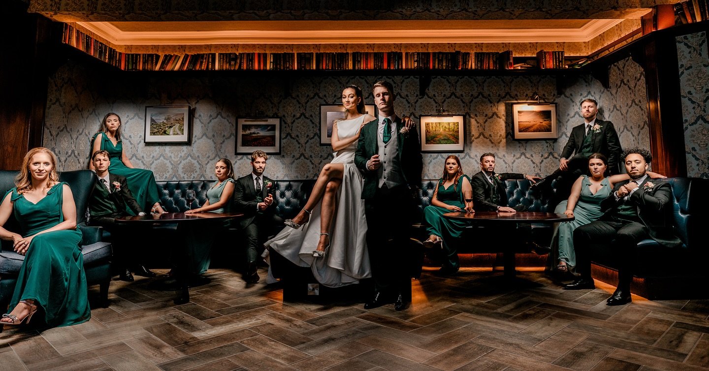 💥Niamh, Luke and their amazing bridal party! 💥 
Love when couples request a moody portrait, not all venues lend themselves to this style, but @donegalwedding sure did! Cheers to theee guys for being so patient while we created this! 📸✨📸

@harveys