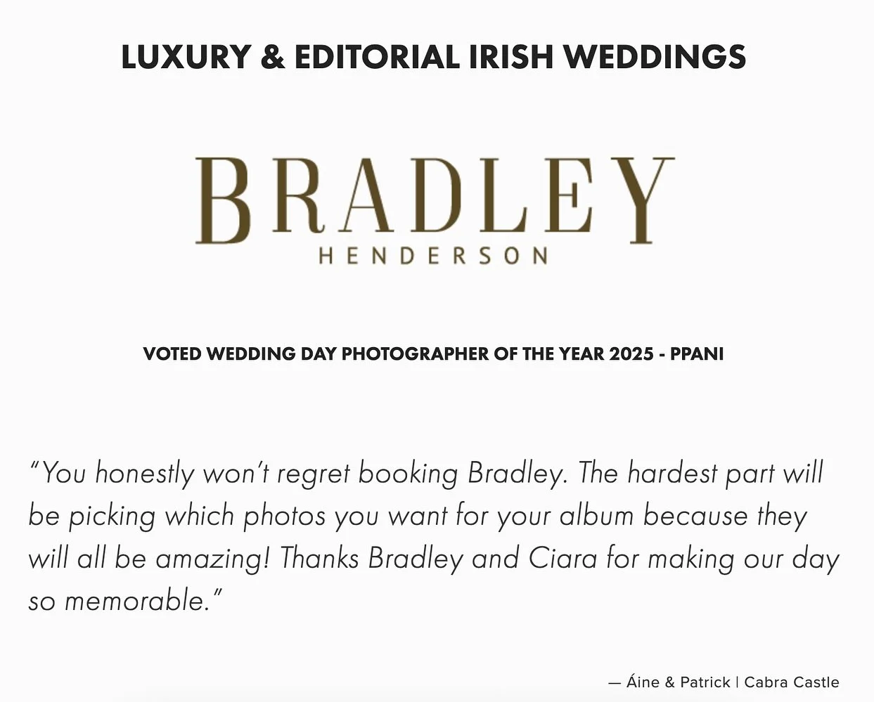 So delighted when our couples take the time to write such kind reviews. This is just a segment of the wonderful review written by recent clients Áine & Patrick who got married at @cabracastlehotel .
Reviews like this mean so much. ๐ค๐ค๐ค