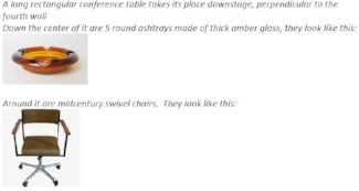 A visual excerpt from the script for SIZZLE SIZZLE FLY