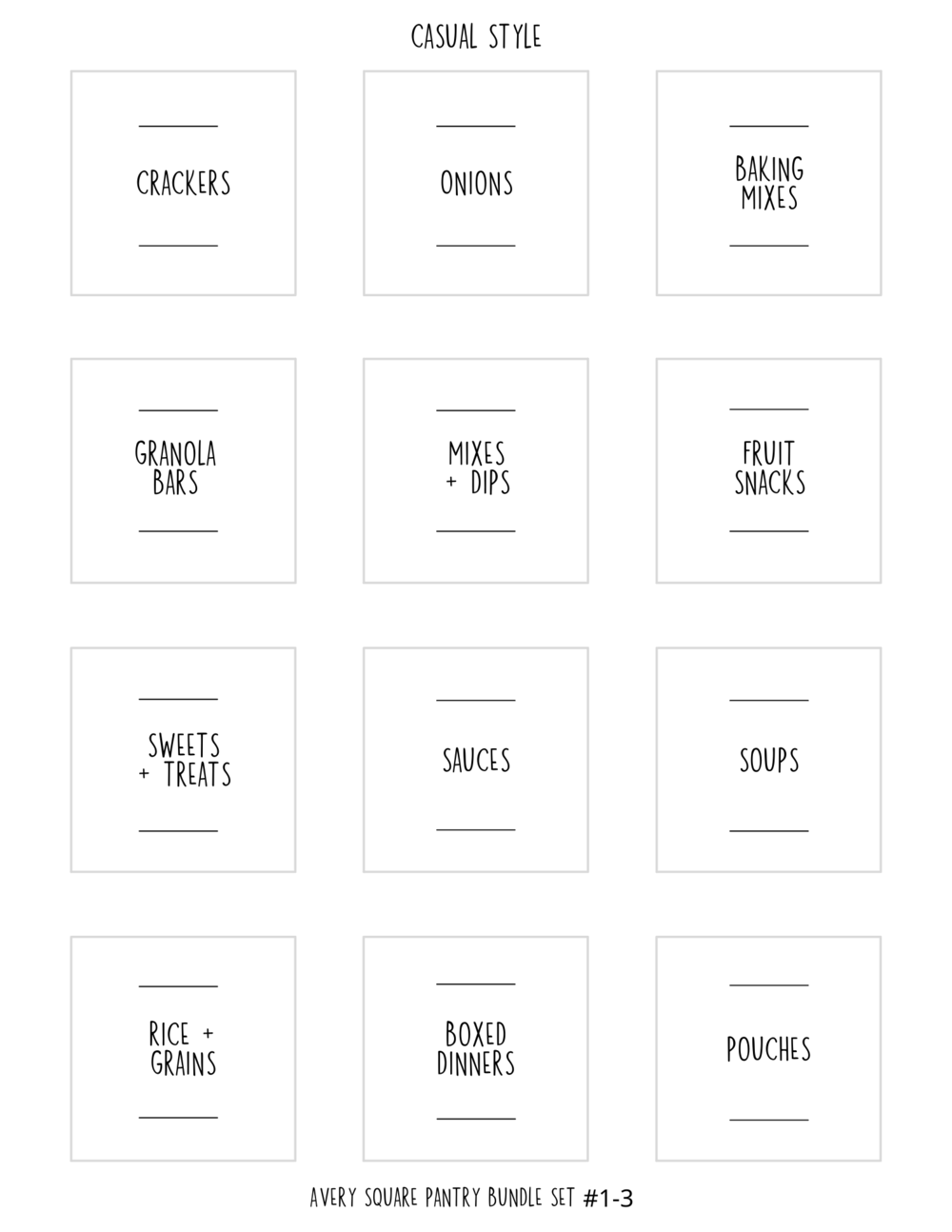 Spice Jar Label Template 3 Sizes Minimalist Pantry Printable