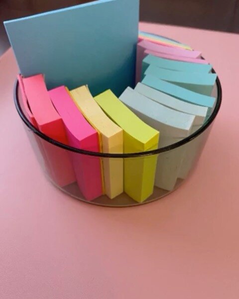 Little things matter. 

A bowl full of stickies is somewhat functional. But why settle for somewhat? It&rsquo;s so easy to have REALLY functional! 

Color coding your notes or calendar with stickies is so much faster and easier when they are orderly 