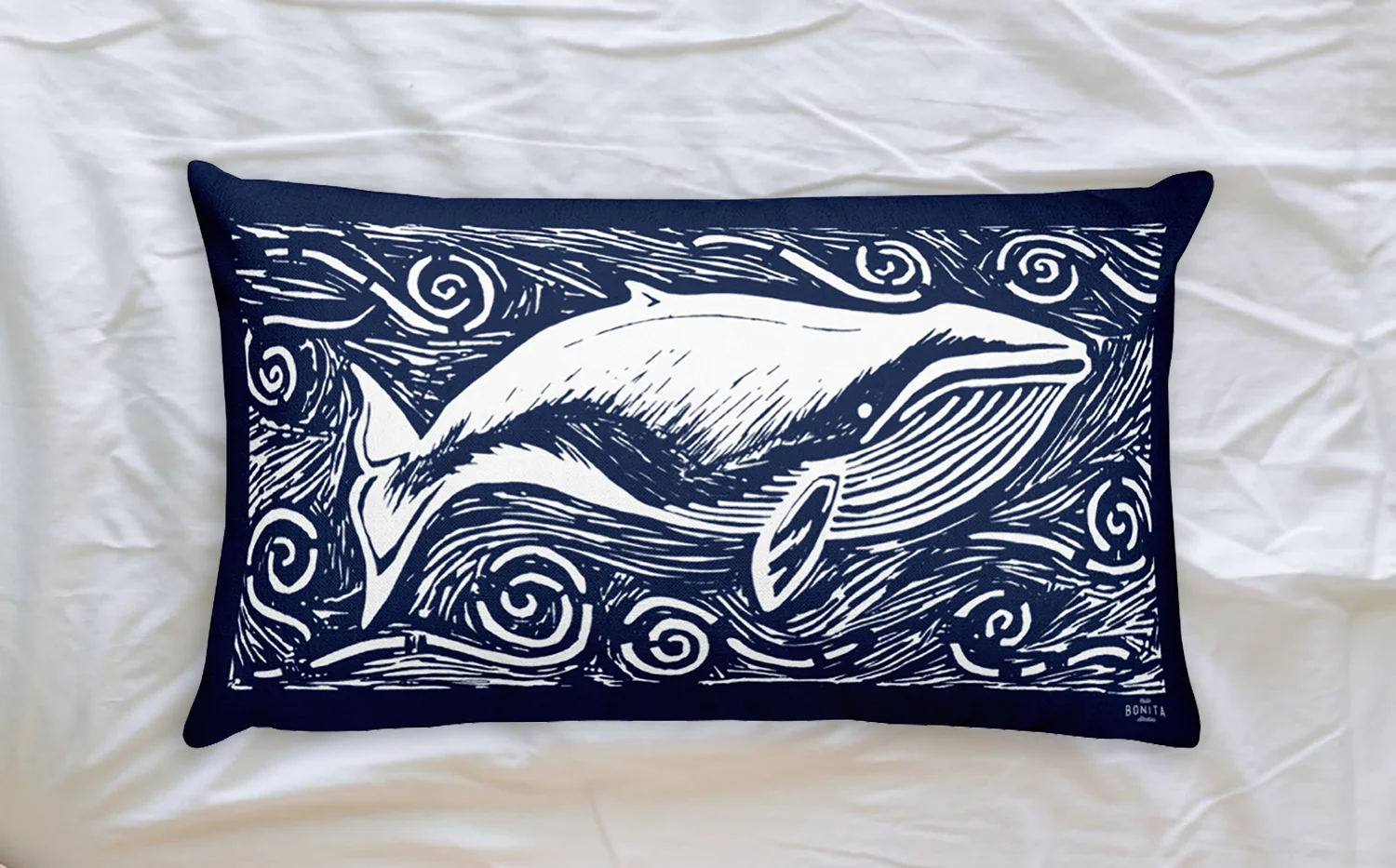 O's Whale Print Pillow