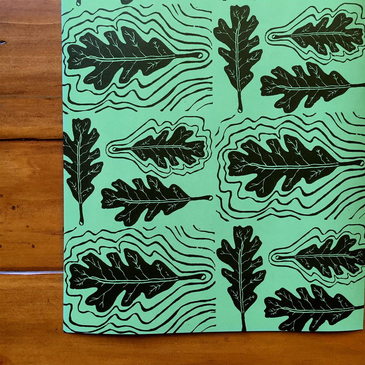 Oak Leaf Energy Pattern Wrapping Paper