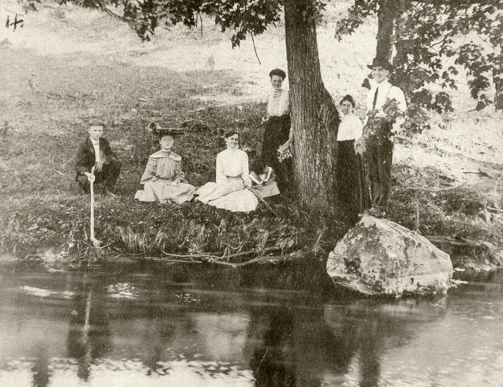 Petersons along Ferson Creek c. 1910