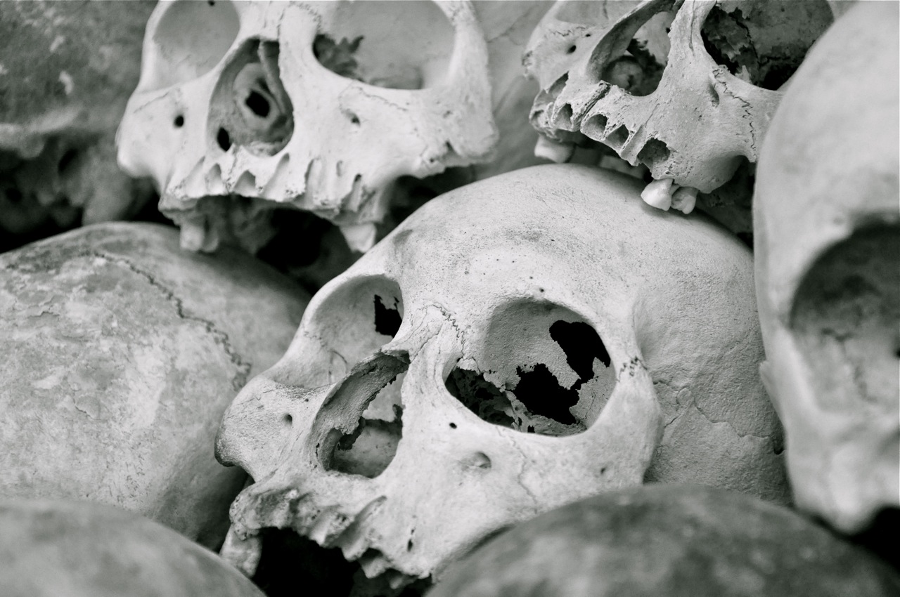 Skulls at Choeung Ek Genocidal Memorial Center, Cambodia | Photo: Caroline Bennett, June 2012