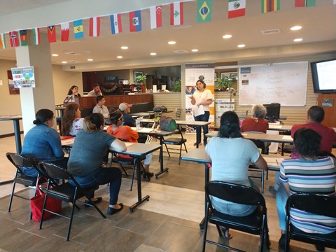 Maribel De Leon, Director of Microenterprise Programs at Adelante Mujeres, presents at our monthly Empresas workshop at BESThq.