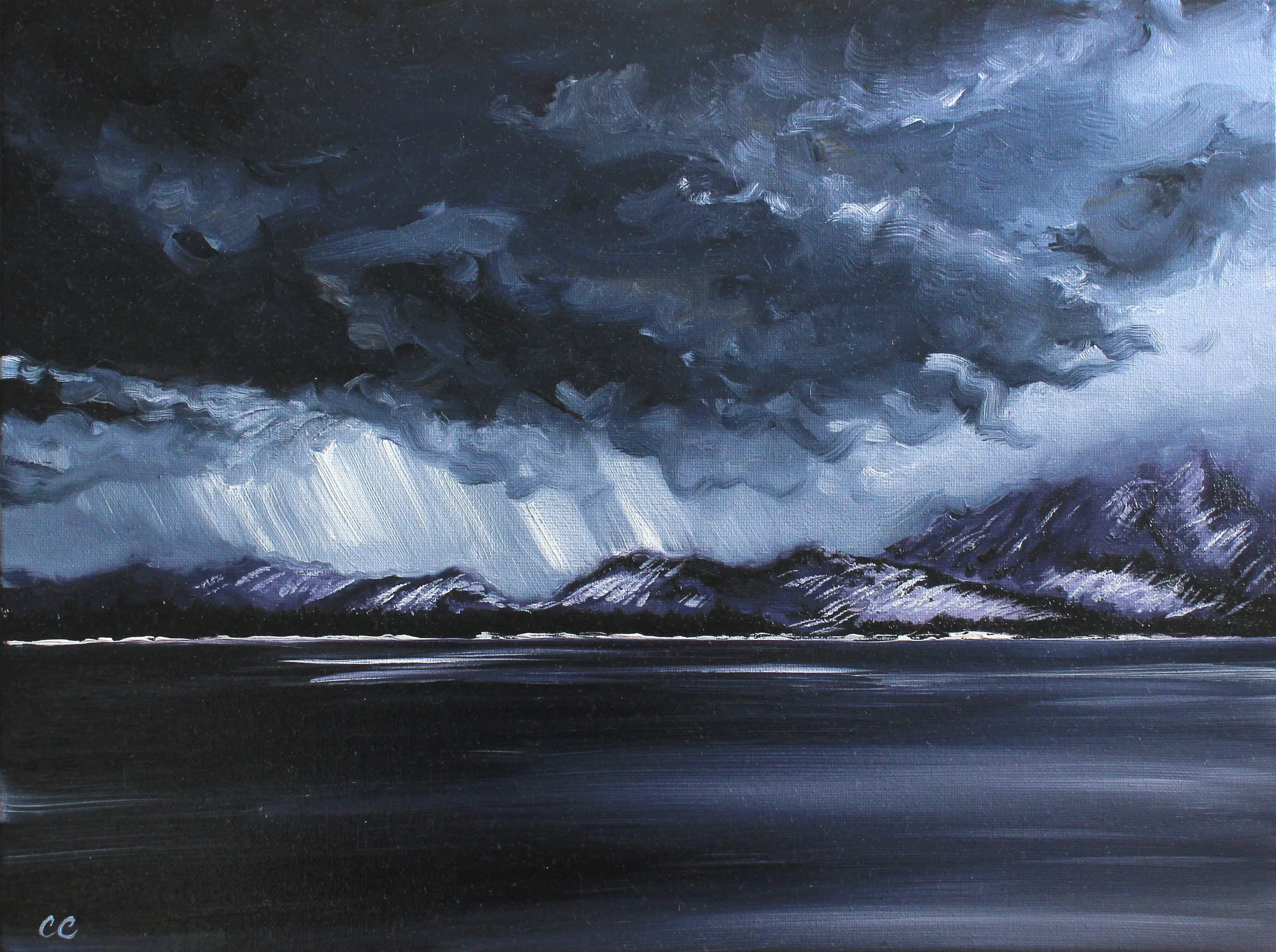 Silver Storm (12x16" Oil on canvas)