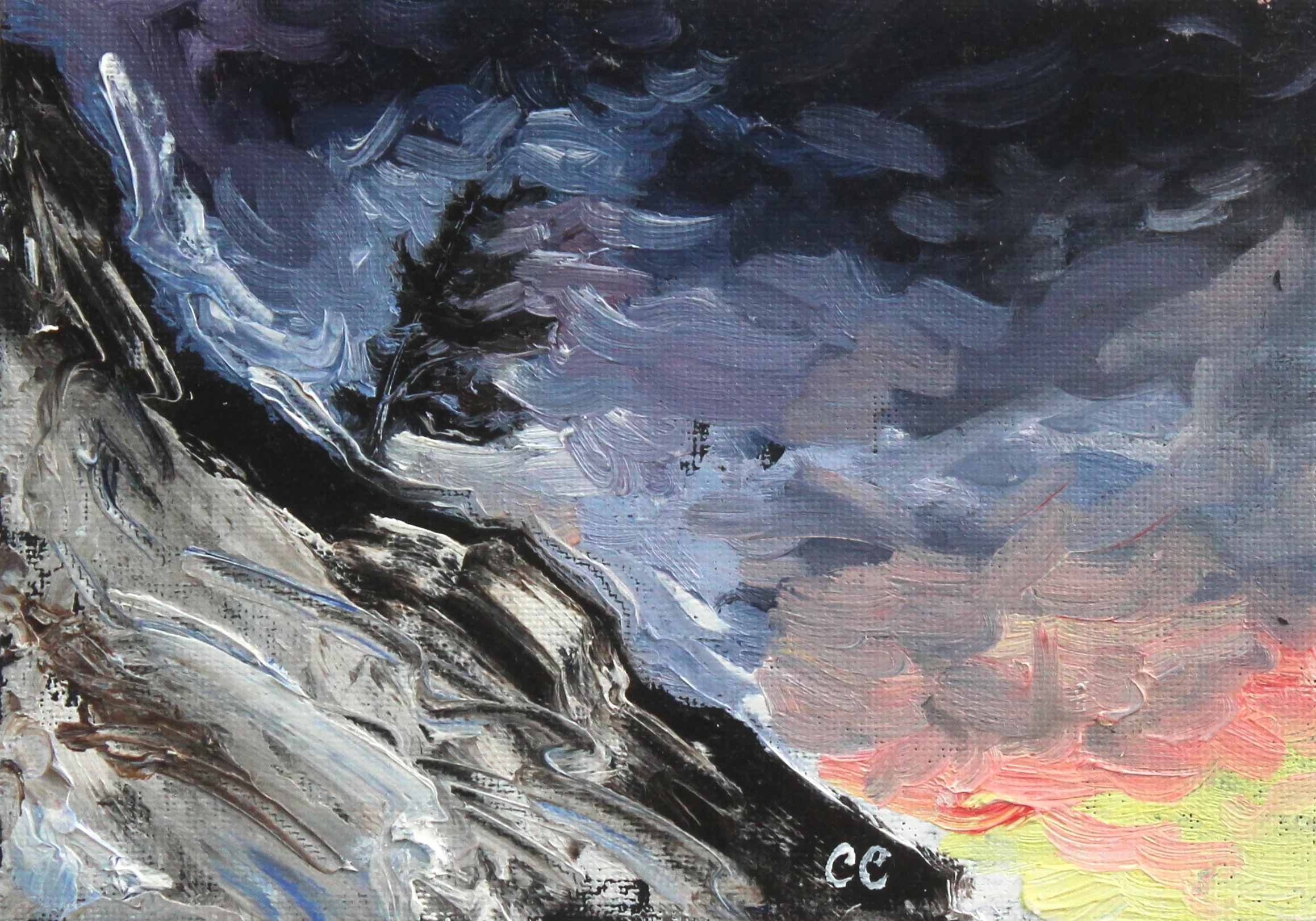 Prepared for Rage (5x7" Oil on paint board)