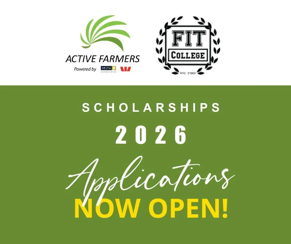 🌾 Reminder! Applications are open for the 2026 Active Farmers Scholarship! 💚
We’re on the lookout for passionate, community-minded individuals who want to make a real difference in rural Australia. The Active Farmers Scholarship is designed
