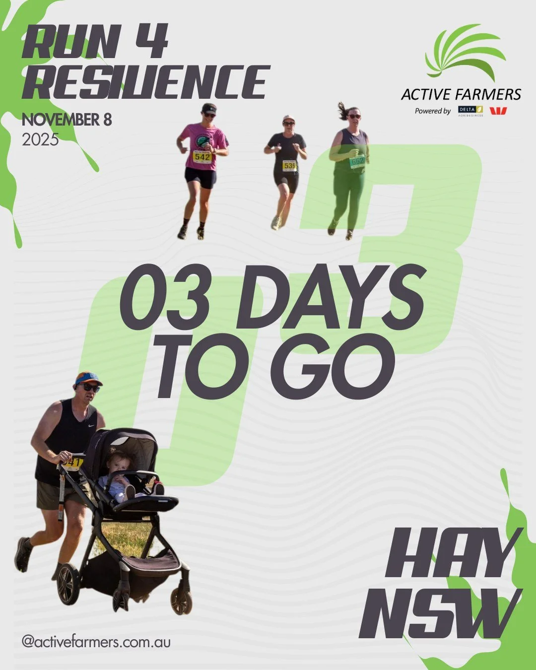 🏃&zwj;♀️💚 Only 3 days to go until the 2025 Hay Run 4 Resilience! 💚🏃&zwj;♂️

Join us this Sunday in Hay, NSW for a morning full of movement, connection and community spirit &mdash; all in support of rural mental health and wellbeing. 🌾

FREE TOWE