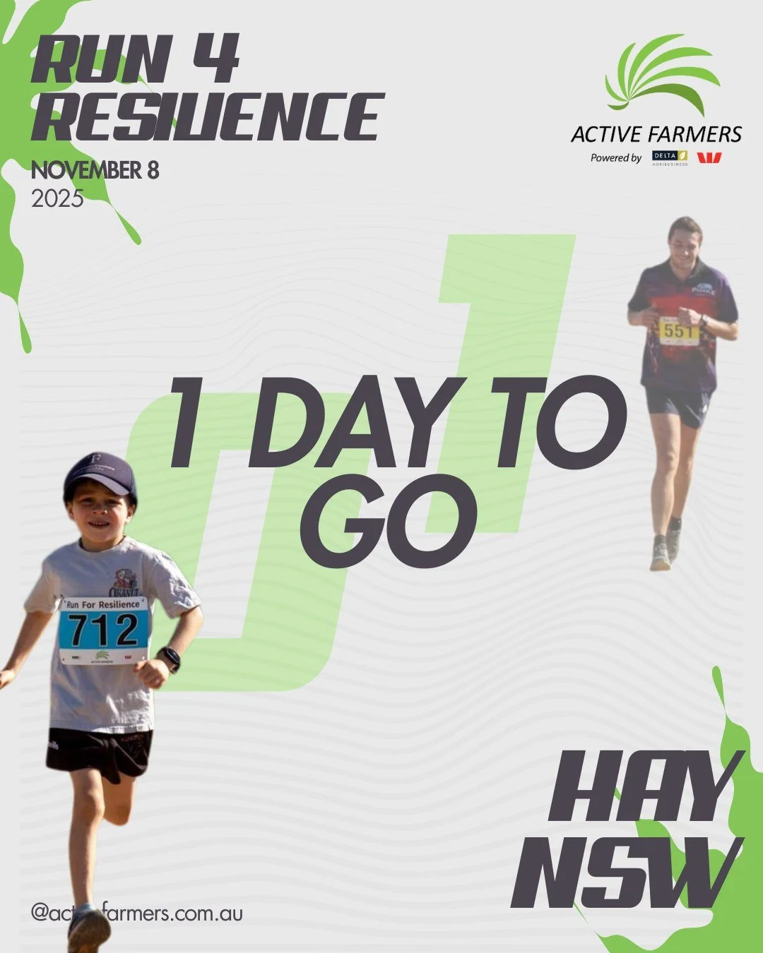 🏃&zwj;♀️💚 1 sleep to go until the 2025 Hay Run 4 Resilience! 💚🏃&zwj;♂️

Get ready, Hay &mdash; tomorrow&rsquo;s the day we come together to move for mental health, connection and community spirit! 🌾

FIRST 100 REGISTRATIONS RECEIVE A FREE GYM TO