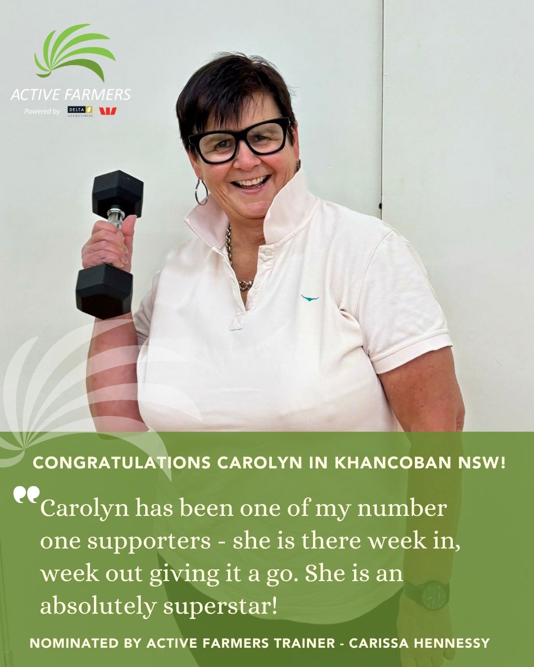 🌟 Shining a Spotlight on Another Local Legend! 🌟

Meet Carolyn from Khancoban, NSW &mdash; our latest $100 Local Legend! 👏💚

Her trainer had this to say:

&ldquo;Carolyn has been one of my number one supporters since I first started fitness class