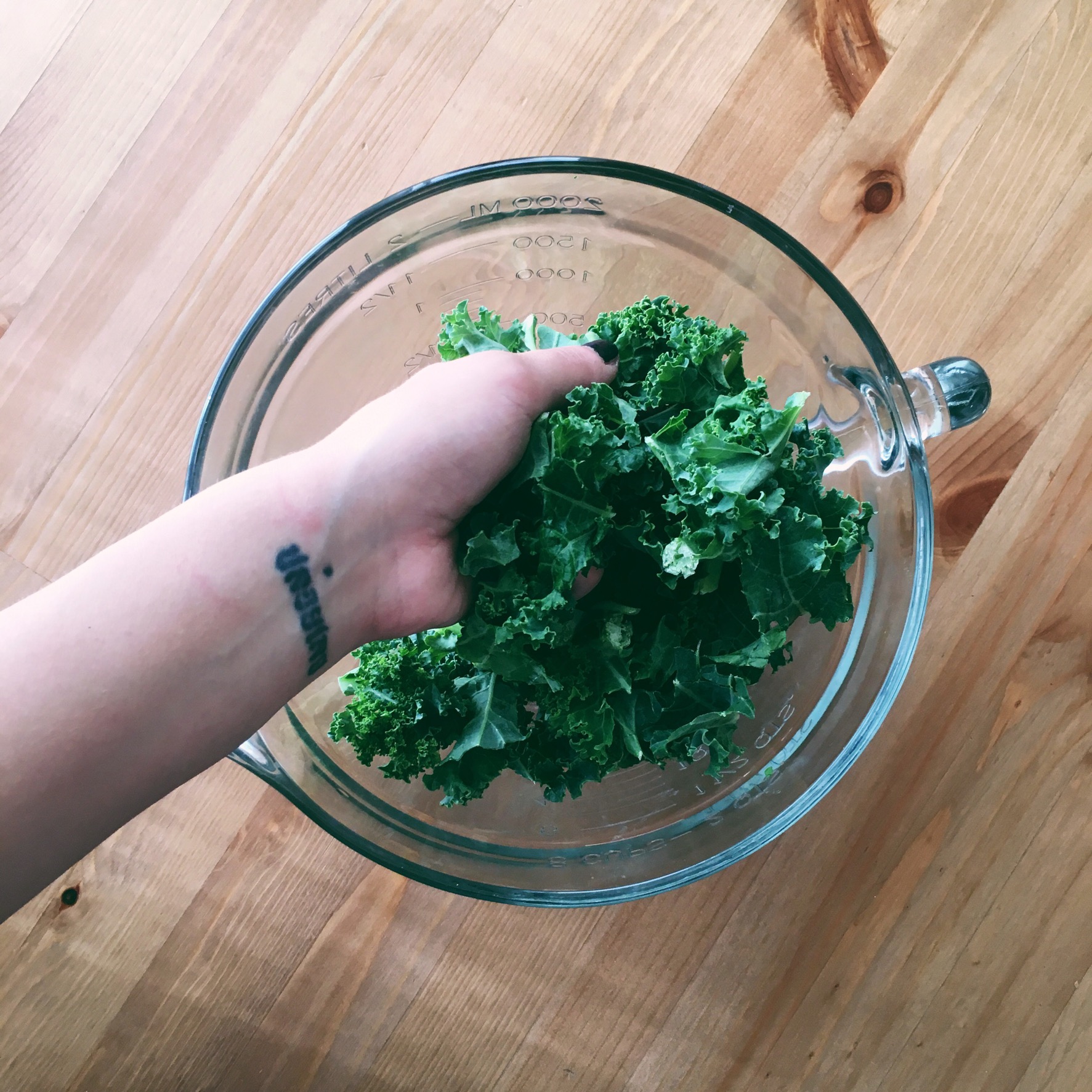 here's me massaging that kale so good 