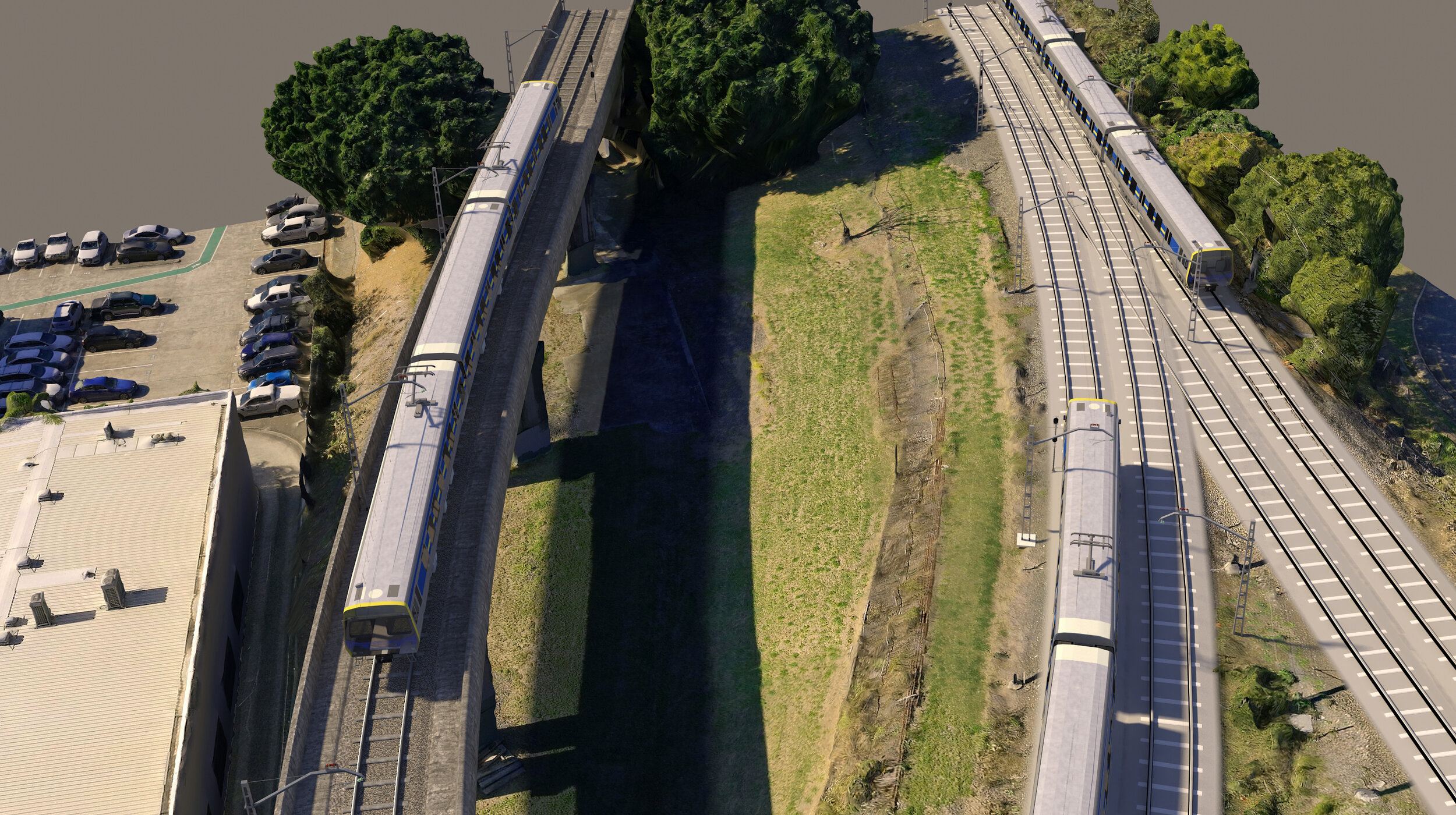 REPLACED TRAIN TRACKS + BRIDGE