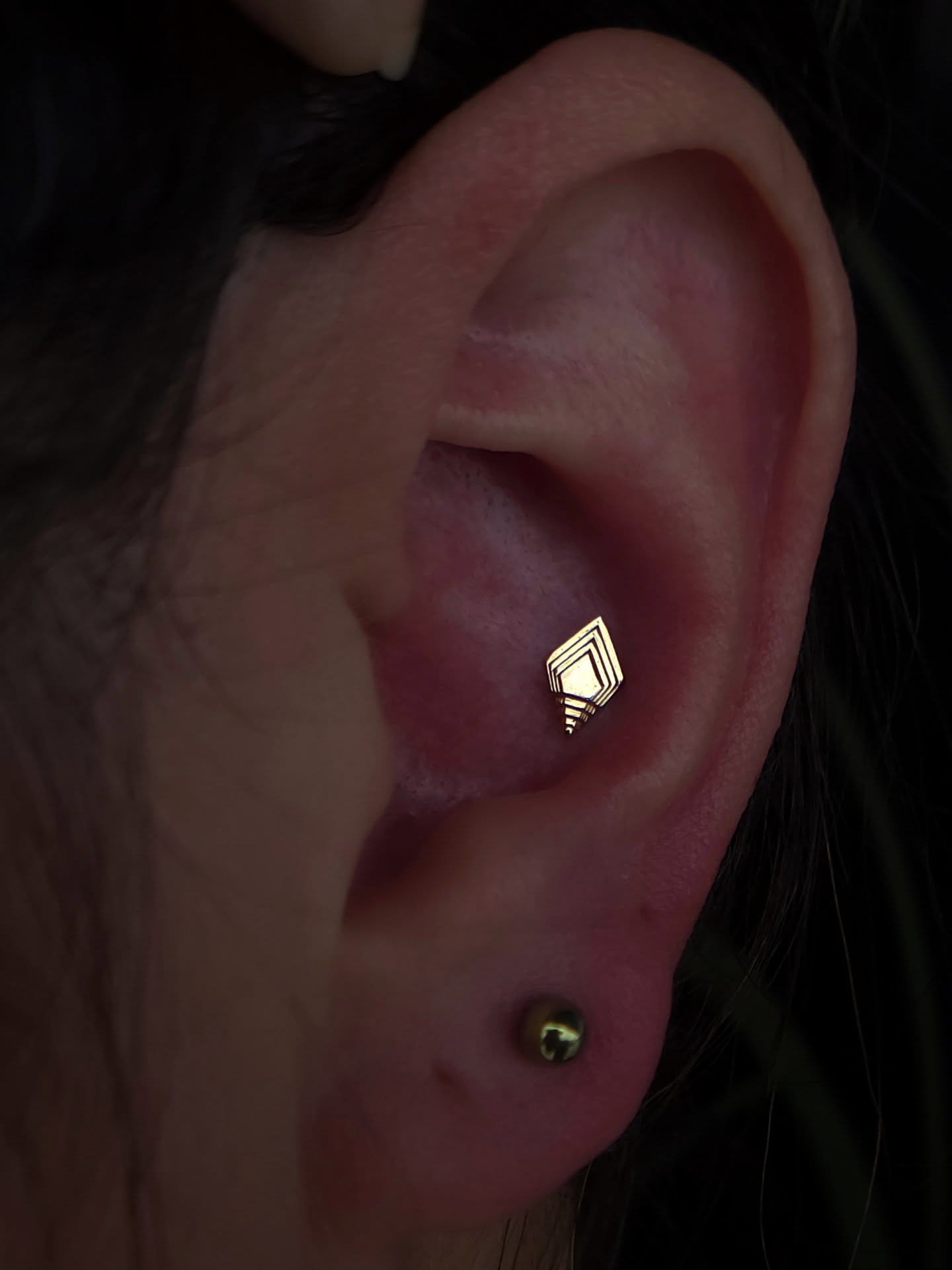Hiararchy end from @regalia.jewelry for this beauty ✨

This client wanted something bold, but without gemstones and I think we hit the sweet spot with this end. 🎯

💡 We have a new drop of hidden helix jewelry in the case and the next drop is from @