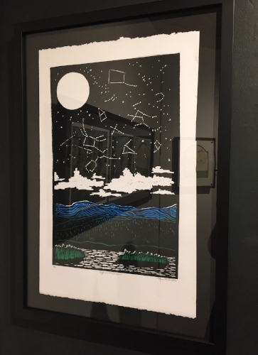 "Night at Lake Champlain," 1/10, 12"x18" Multi-Color Blockprint, $400
