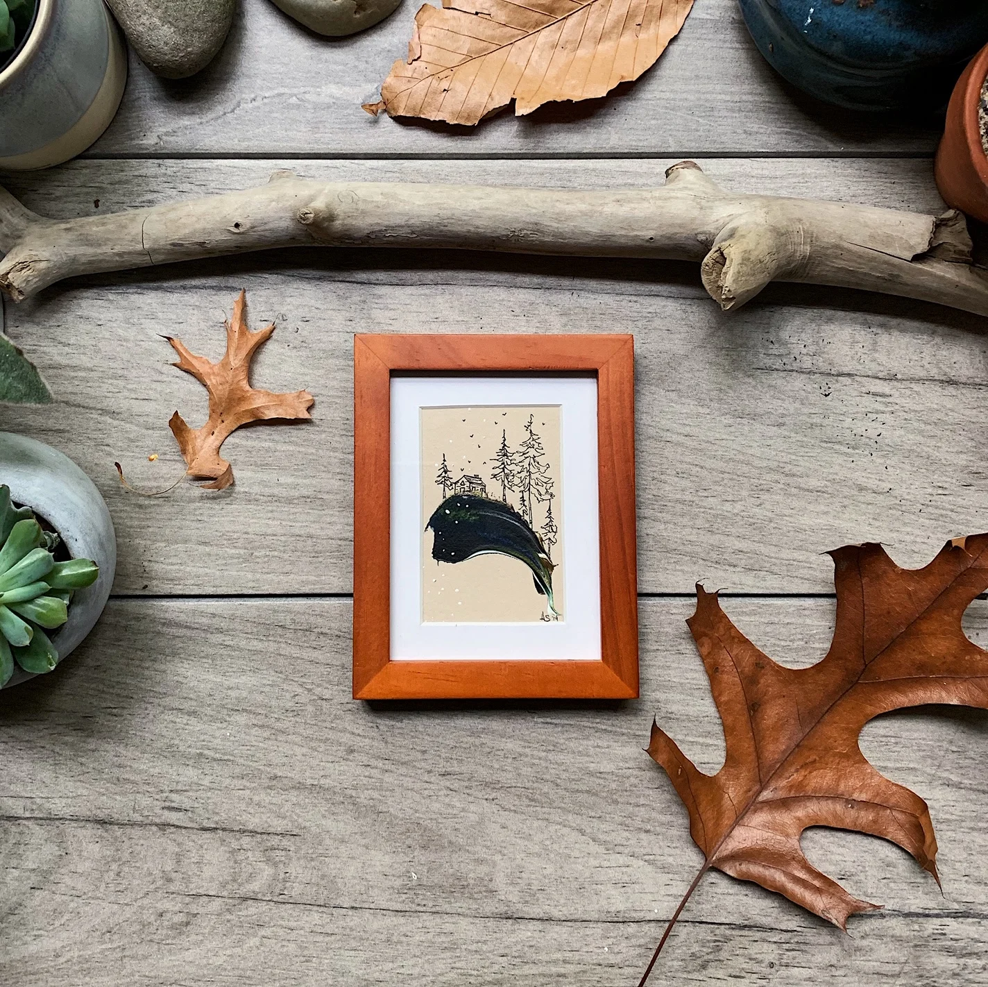 Framed Miniature Cabin Daydream