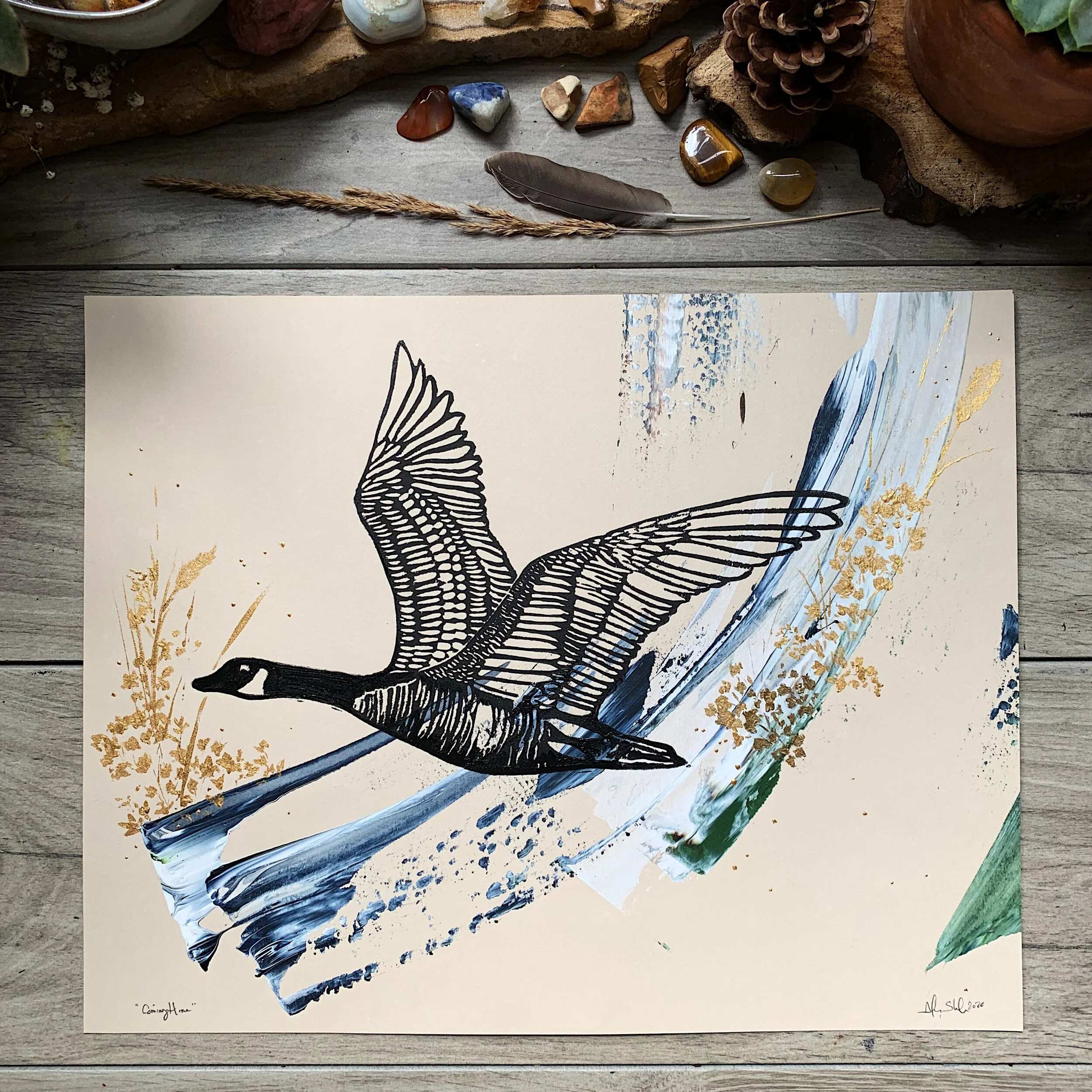 Goose with Paint Swipe