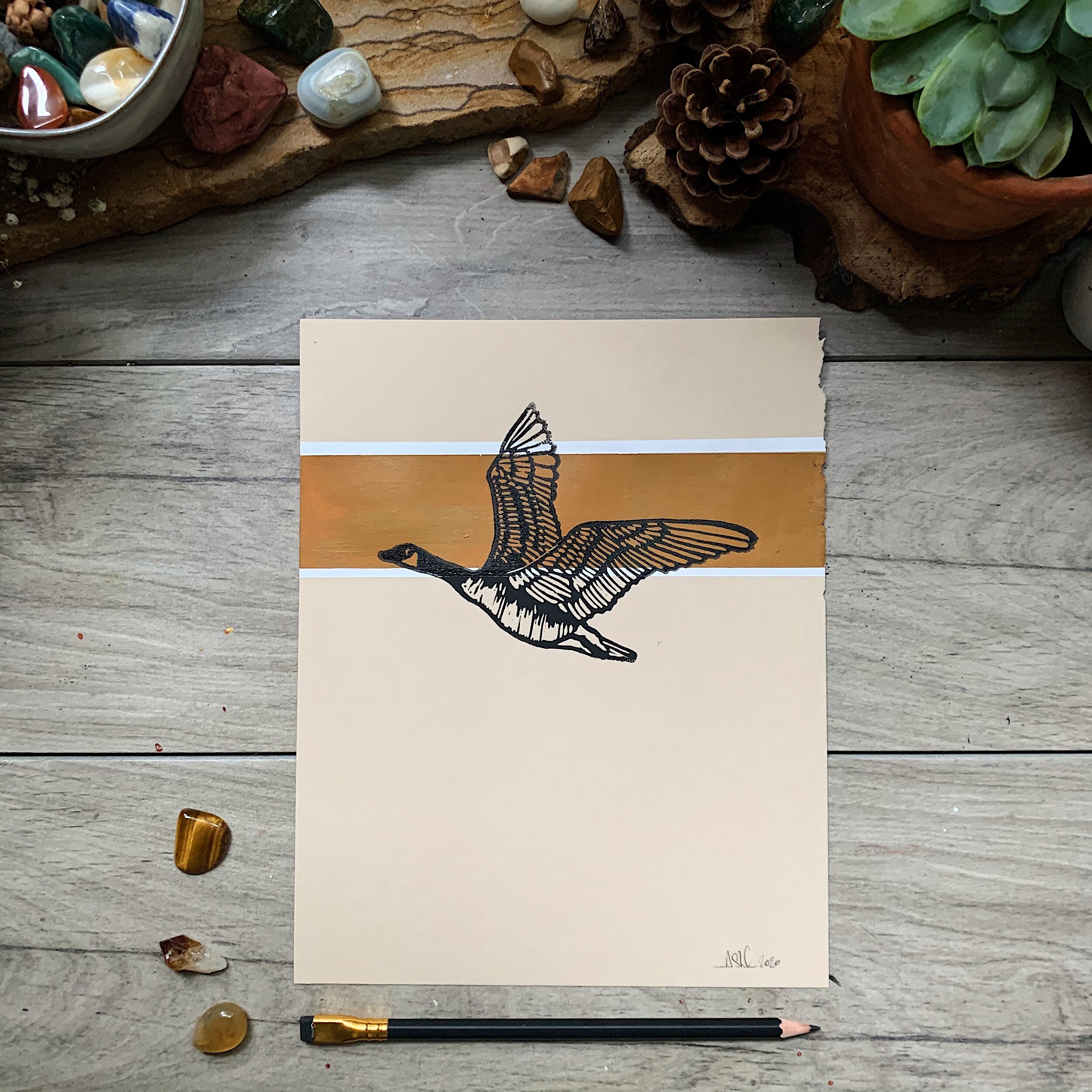 Yellow Ochre and White Sky