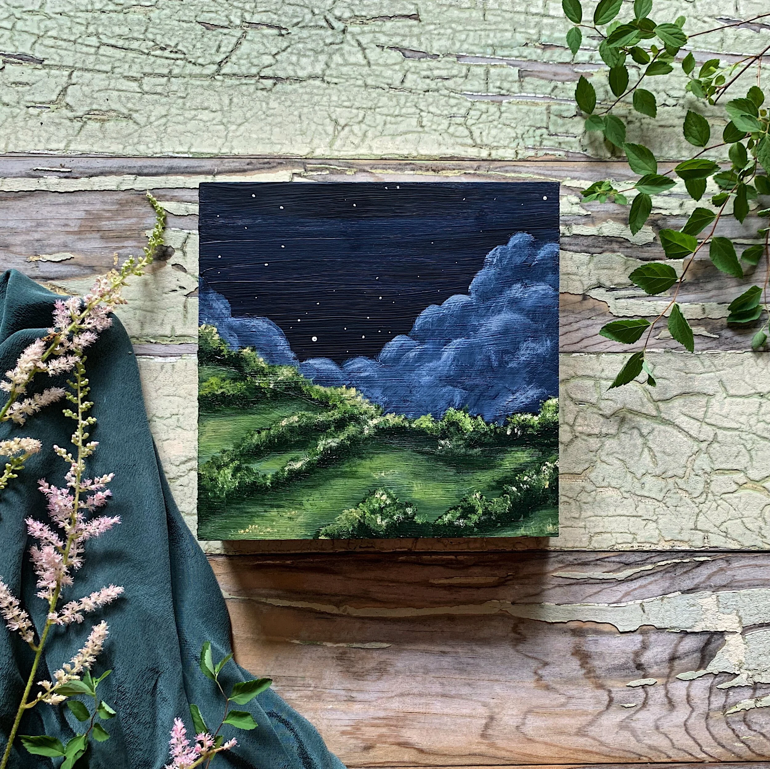 Stars Come Out By the Dozen, 6"x6", $145
