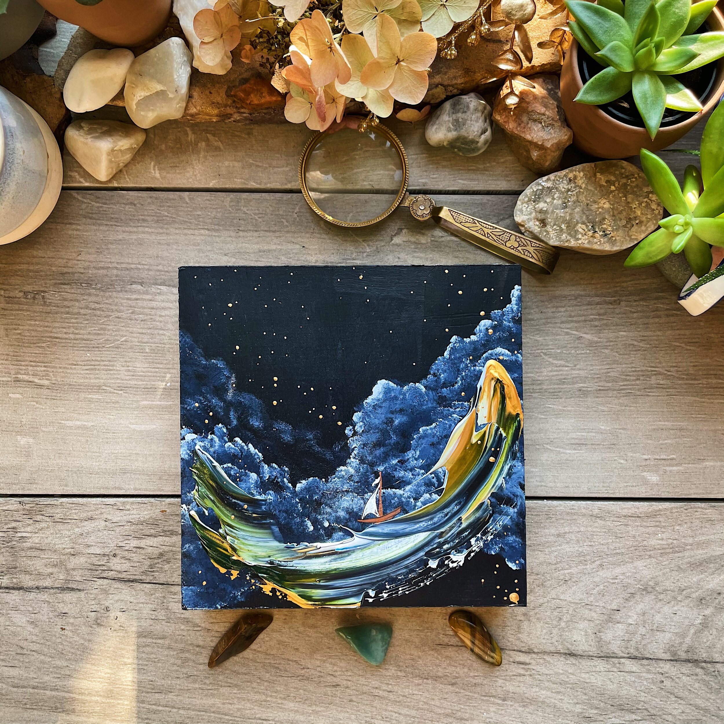 Medium Daydream on Wooden Panel