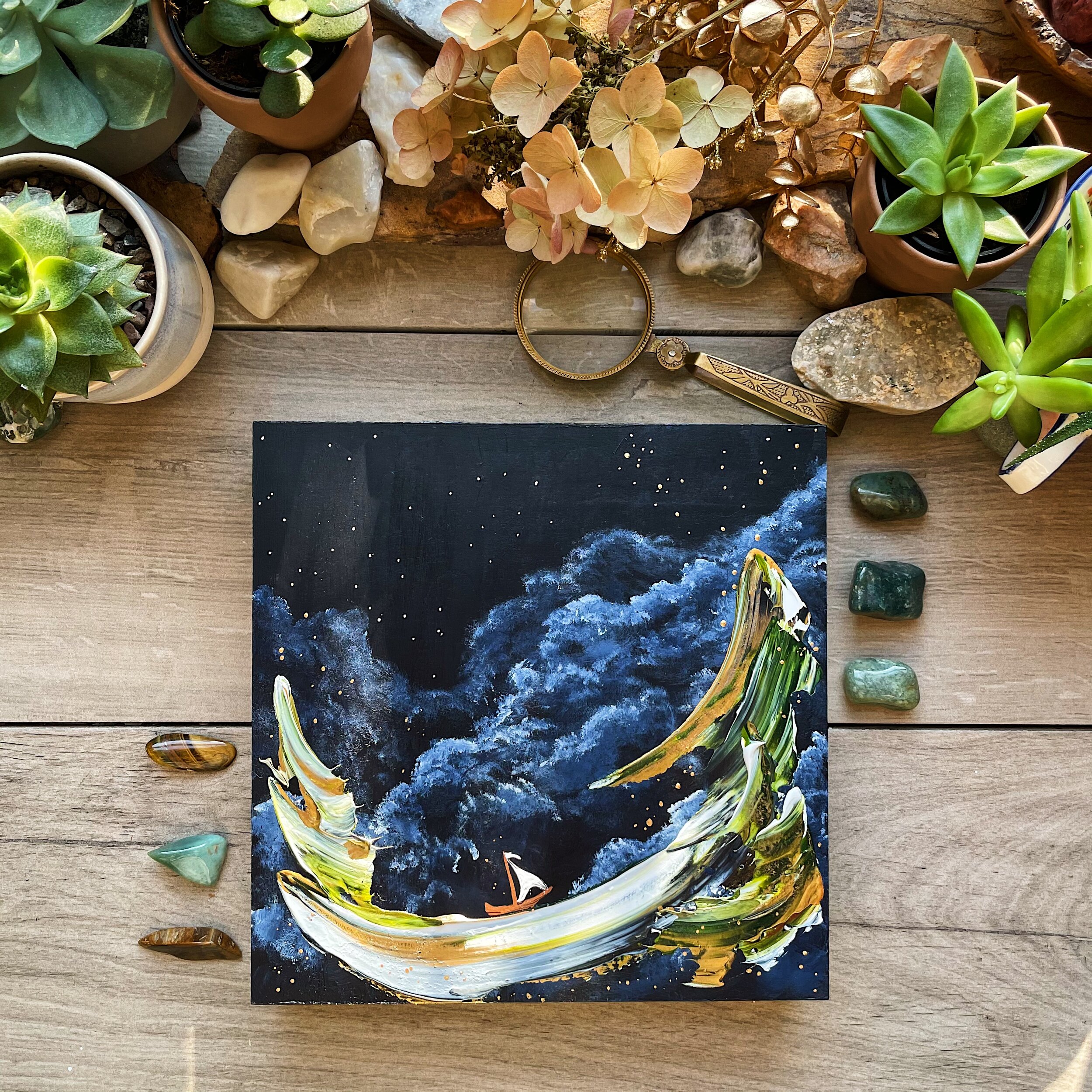 Large Daydream on Wooden Panel