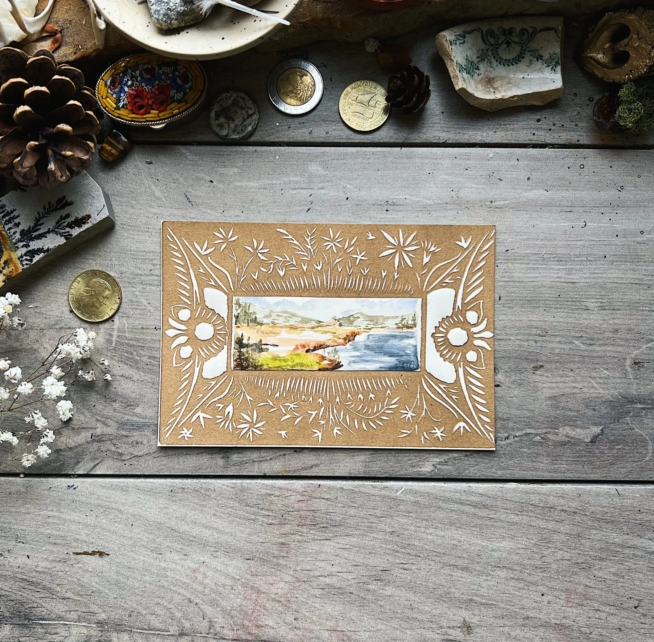 Autumn Seaside Postcard