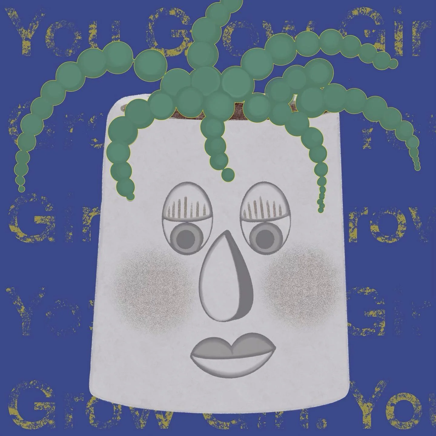 You Grow Girl!
.
Thought I&rsquo;d have a bit of fun this week with some unique plant pots to go with the succulent series. You may remember this madam from an earlier drawing of pottery I posted. (Can you find her?) Last time she sported a smooth bo