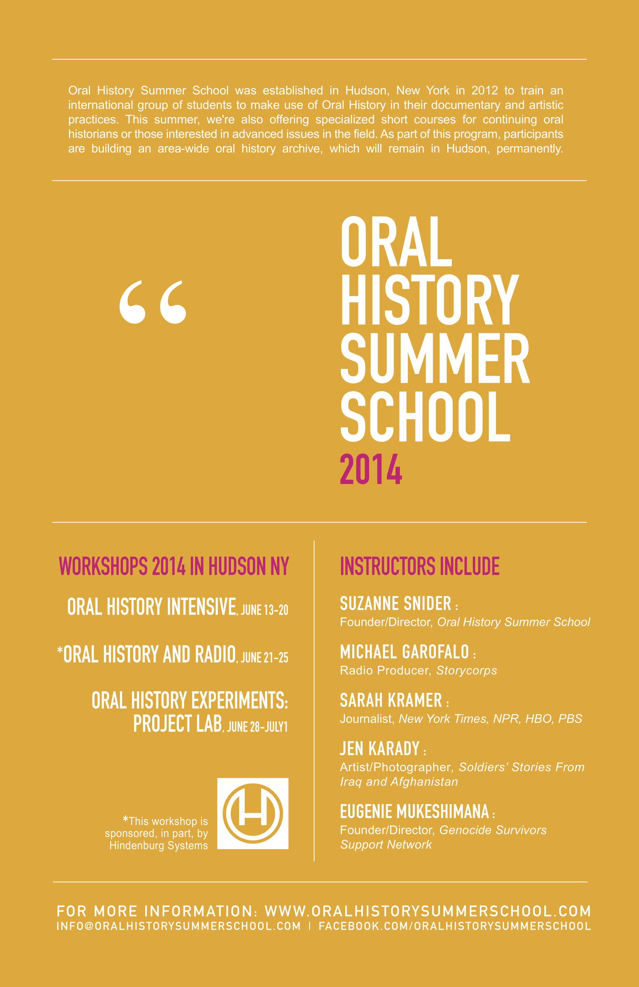 Oral History Summer School 2014