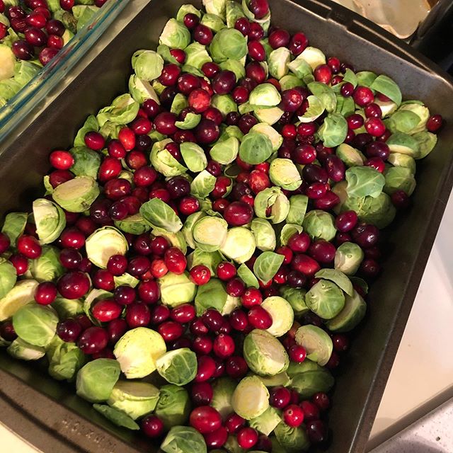 Cranberries and Brussels!  We join forces for most of our dishes and take inspiration from each other.  Truthfully, Matt has taught me so much about cooking.  I have a passion for cooking naturally and simply to make healthy eating  taste  amazing. 
