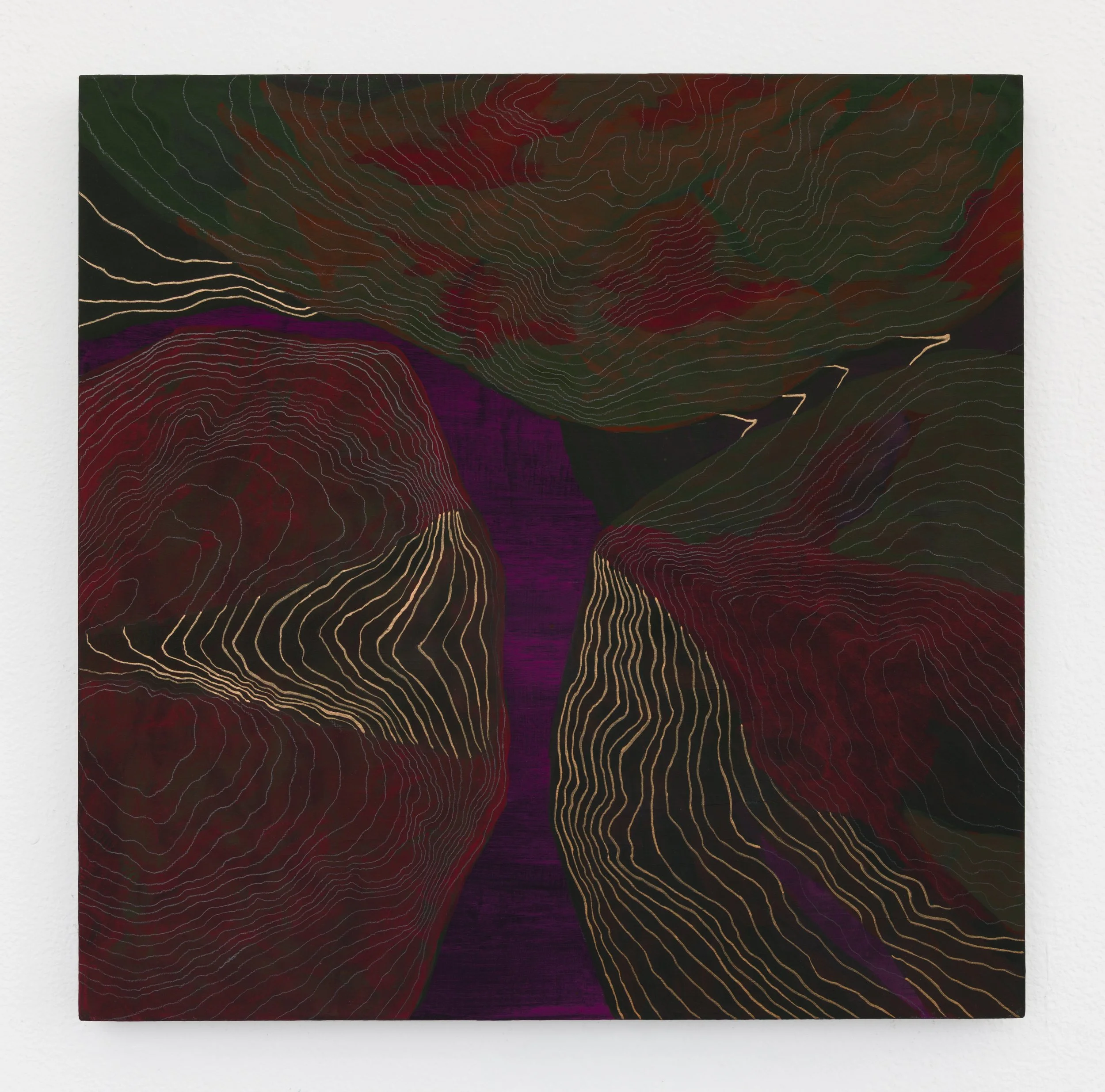   Bukdo 2  12x12 in Flashe, acrylic paint and graphite on panel 2026  Photo credit: Andrew Schwartz 