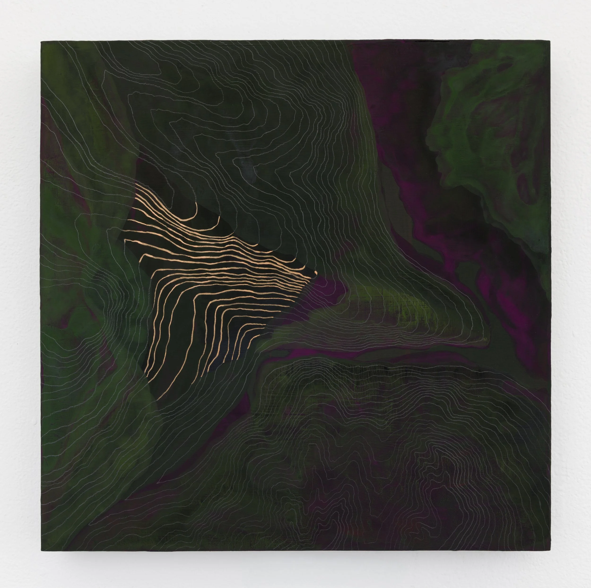   Bukdo 1  12x12 in Flashe, acrylic paint and graphite on panel 2026  Photo credit: Andrew Schwartz 