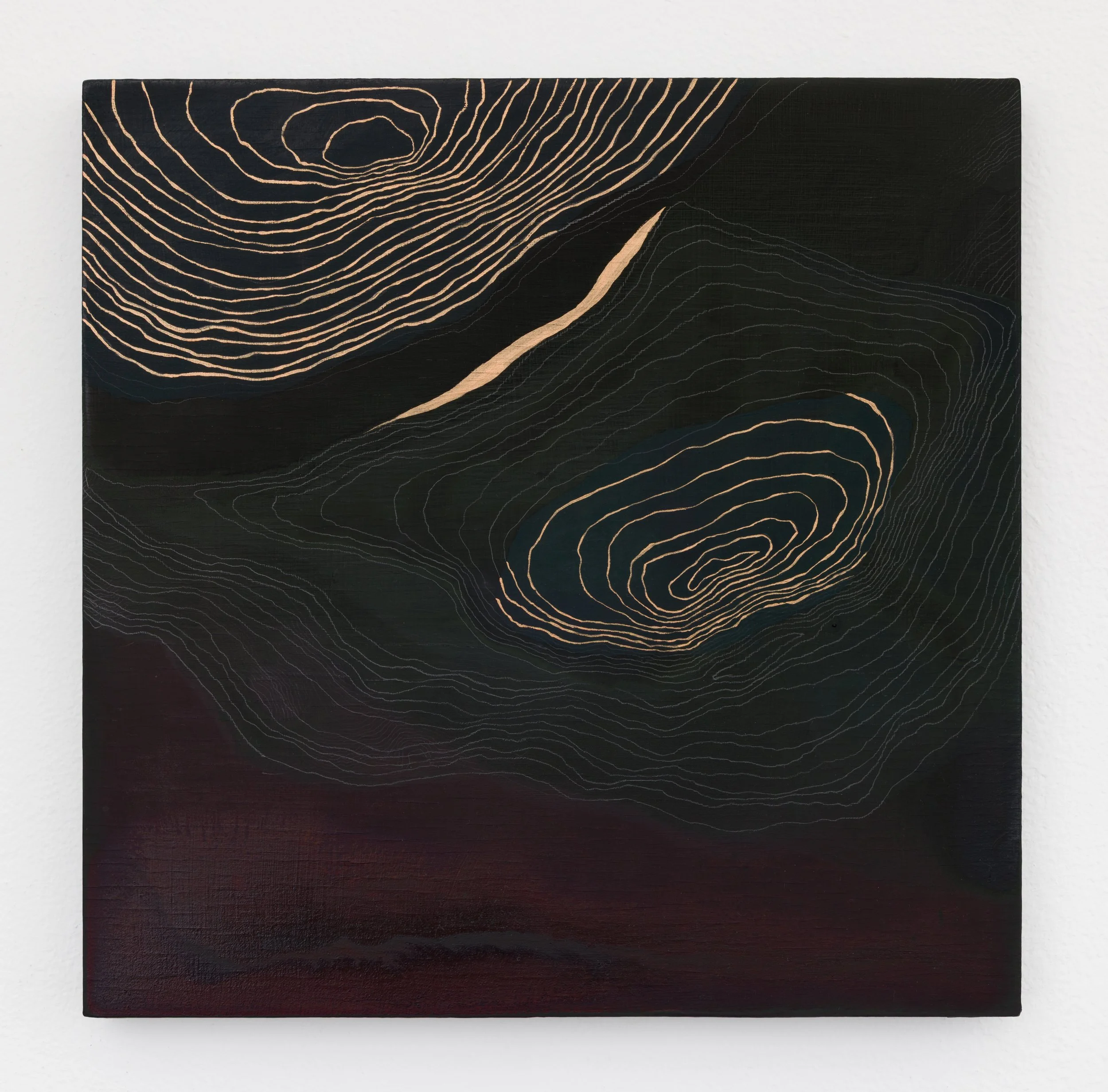   Mapping 5  10x10 in Flashe, acrylic paint and graphite on panel 2025  Photo credit: Andrew Schwartz 